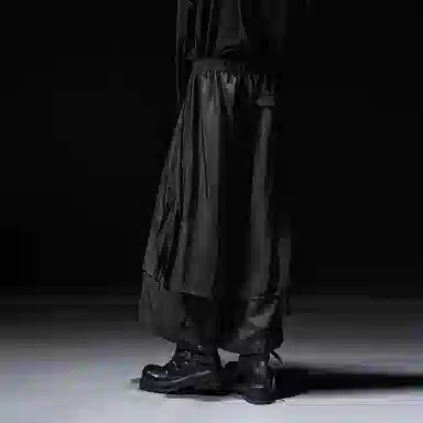 幻象者 原创设计双层阔腿裤休闲裤 男女同款 黑色