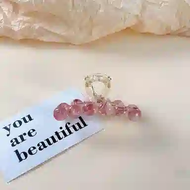 尚先生 新中式晕染紫色圆珠抓夹温柔气质鲨鱼夹通勤百搭国风发夹新款头饰 发饰 女款