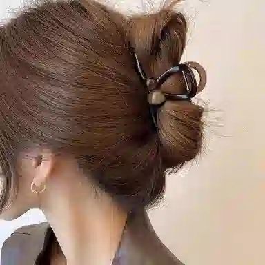 尚先生 不对称晕染圆珠镂空设计感抓夹小号发尾气质发量质感韩版鲨鱼夹 发夹 女款