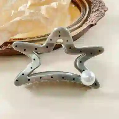 尚先生  法式气质波点圆珠抓夹优雅甜美温柔鲨鱼夹简约百搭发夹新款头饰 发饰 女款