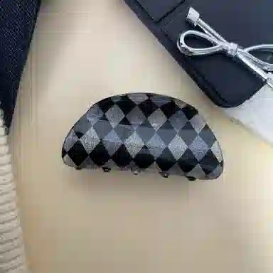 尚先生 学院风复古鲨鱼夹发抓格子新款后脑勺发夹盘发发夹半扎发夹头饰 发饰 女款