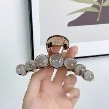 尚先生 法式高级感晕染细闪灰色圆珠大号抓夹国风百搭轻奢发饰新款 头饰 女款