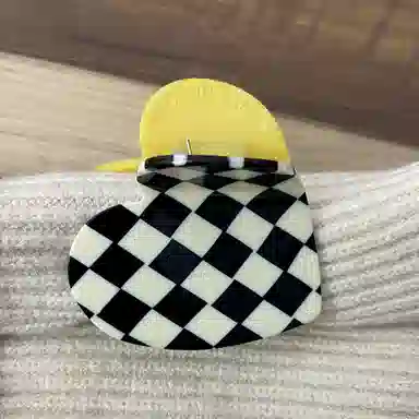 尚先生  网红爱心格子发夹新款爆款抓夹后脑勺棋盘格鲨鱼夹高级头饰发卡 发饰 女款