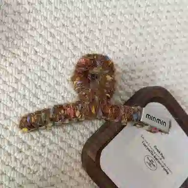 尚先生 彩色毛线缠绕甜美气质鲨鱼夹后脑勺盘发抓秋冬甜美发夹发卡头饰 发饰 女款