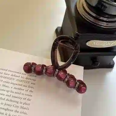 尚先生 气质美拉德交叉发饰轻便百搭后脑勺夹子抓夹 亚克力 发夹 男女同款情侣款