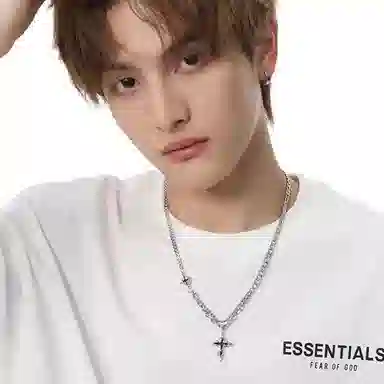 尚先生 冷淡风小众设计十字架 合金 项链 男女同款情侣款