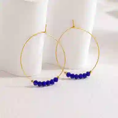 尚先生 小众设计感串珠高级感复古彩色百搭 黄铜 耳环 女款