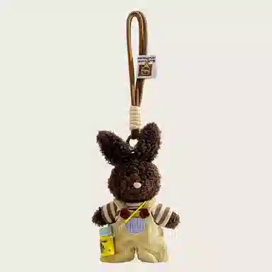 尚先生 时尚可爱丑萌穿衣小兔包包小玩偶公仔钥匙扣挂饰女生 毛绒 挂件 男女同款情侣款