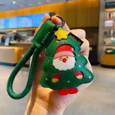 尚先生 老人麋鹿痛包小可爱钥匙扣可 皮革 挂件 男女同款情侣款