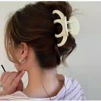 尚先生 夏季彩色大号盘发抓夹发量多亚克力后脑勺简约鲨鱼夹高级 发夹 女款