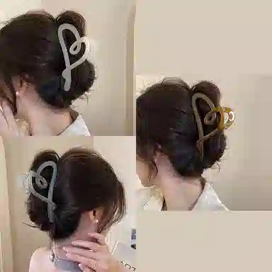 尚先生 韩版时尚甜美爱心大号抓夹高级感后脑勺鲨鱼夹 发夹 女款