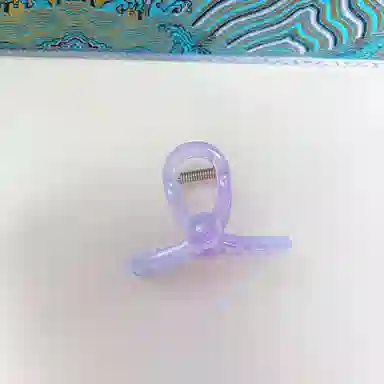 尚先生 夏季新款仙气渐变紫色简约圆珠中号抓夹甜美感高级鲨鱼夹新款清新 头饰 女款