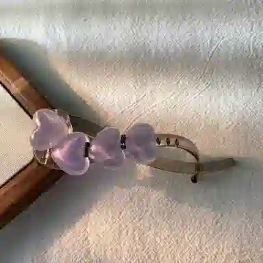 尚先生 日常百搭复古简约优雅气质扭扭夹渐变珠珠后脑勺发饰爱心夹 亚克力 发夹 女款