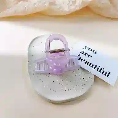 尚先生 夏季新款仙气渐变紫色简约圆珠中号抓夹甜美感高级鲨鱼夹新款清新 头饰 女款