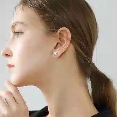 尚先生 养耳洞钻石超闪耳蜗钉螺丝拧扣 足银 耳钉 女款