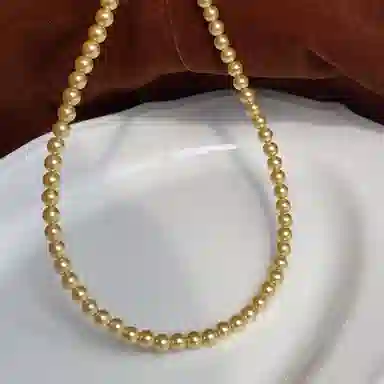 尚先生 浅金色小米粒锁骨链高级感轻奢小众简约颈链气质优雅高亮 铜 项链 女款