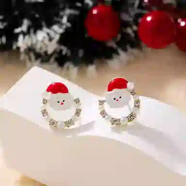 尚先生 圣诞树系列卡通高级感简约轻奢设计感耳饰 合金 耳钉 女款