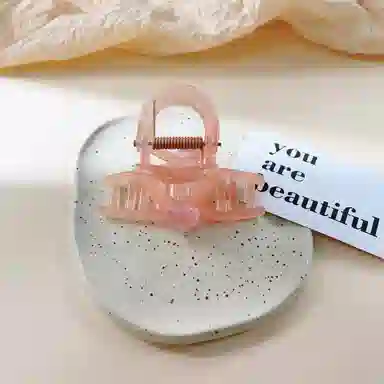 尚先生 渐变橙色中号抓夹高级感轻奢细闪圆珠鲨鱼夹后脑勺发卡新款发抓 发饰 女款