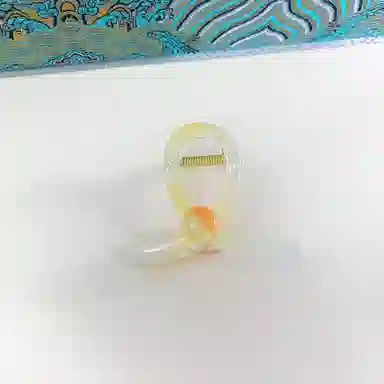 尚先生 仙气新款渐变浅黄色圆珠中号抓夹田园风夏季鲨鱼夹后脑勺发卡发夹 头饰 女款