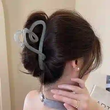 尚先生 韩版时尚甜美爱心大号抓夹高级感后脑勺鲨鱼夹 发夹 女款