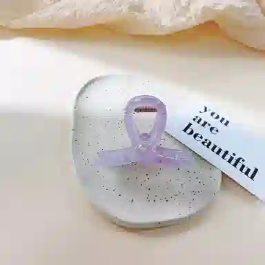 尚先生 夏季新款仙气渐变紫色简约圆珠中号抓夹甜美感高级鲨鱼夹新款清新 头饰 女款