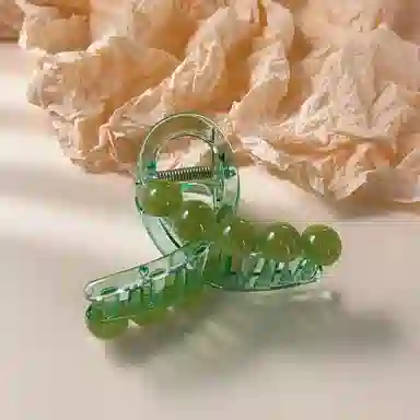 尚先生 法式小清新绿色抓夹可爱甜美鲨鱼夹发卡后脑勺盘发饰 发夹 女款