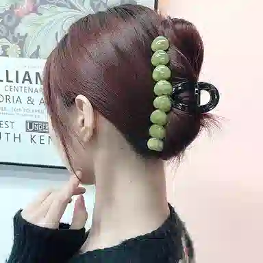 尚先生 高级感棕色树脂爱心发夹后脑勺超大号抓夹百搭鲨鱼夹 发饰 女款