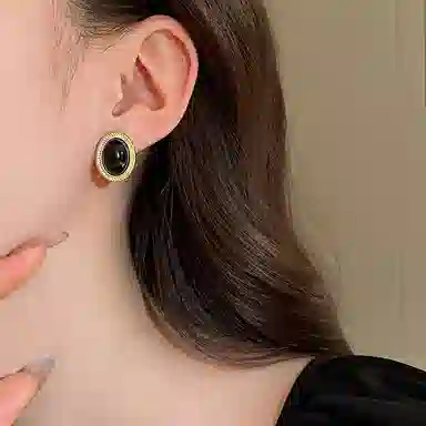 尚先生 中古椭圆时尚欧美复古宫廷风 合金 耳环 女款