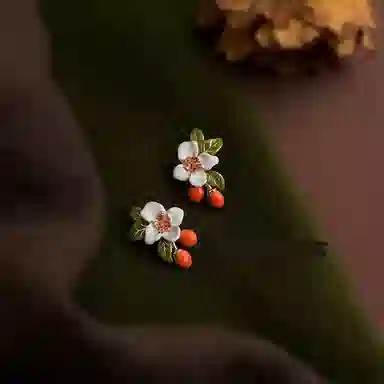 尚先生 花朵轻奢高级感气质大气 高级感 合金 耳环 女款