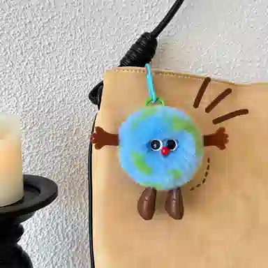 尚先生 小地球卡通可爱 毛绒 挂件 男女同款情侣款