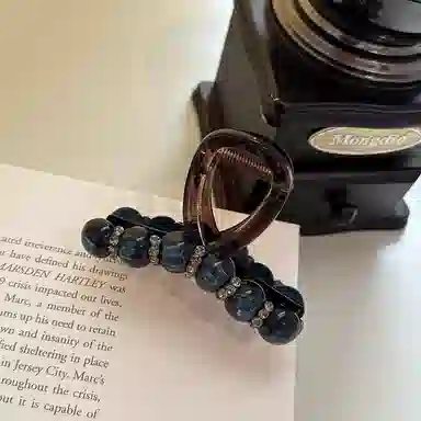 尚先生 气质美拉德交叉发饰轻便百搭后脑勺夹子抓夹 亚克力 发夹 男女同款情侣款