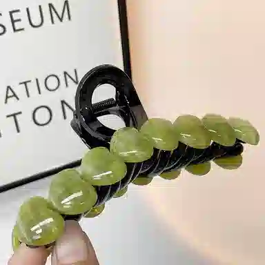 尚先生 高级感棕色树脂爱心发夹后脑勺超大号抓夹百搭鲨鱼夹 发饰 女款