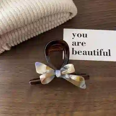 尚先生 冷淡风蓝色晕染蝴蝶发夹百搭鲨鱼夹后脑勺适合各种发量发抓夹发卡 发饰 女款