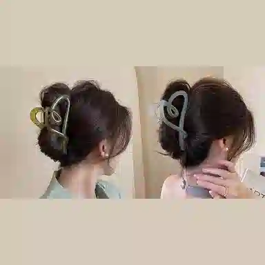 尚先生 韩版时尚甜美爱心大号抓夹高级感后脑勺鲨鱼夹 发夹 女款