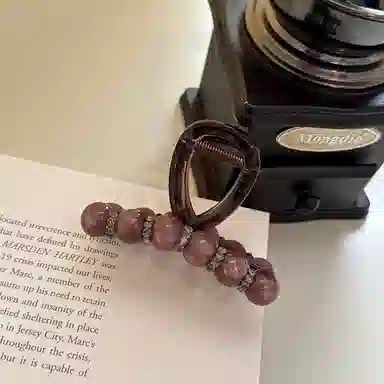 尚先生 气质美拉德交叉发饰轻便百搭后脑勺夹子抓夹 亚克力 发夹 男女同款情侣款