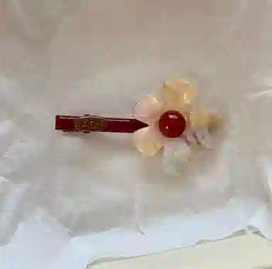 尚先生 韩国东大门小众设计感炫彩色花朵发夹少女感刘海碎发夹头饰 醋酸 边夹 女款