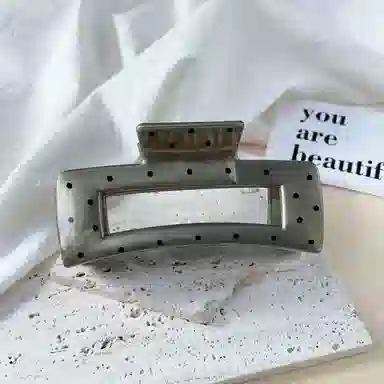 尚先生 法式网红大号鲨鱼夹方形几何后脑勺发夹新款发抓波点百搭发卡头饰 发饰 女款