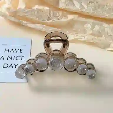 尚先生 法式高级感晕染细闪灰色圆珠大号抓夹国风百搭轻奢发饰新款 头饰 女款