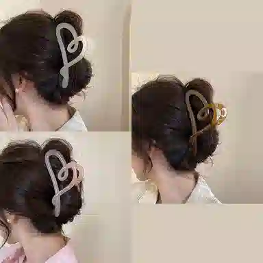 尚先生 韩版时尚甜美爱心大号抓夹高级感后脑勺鲨鱼夹 发夹 女款