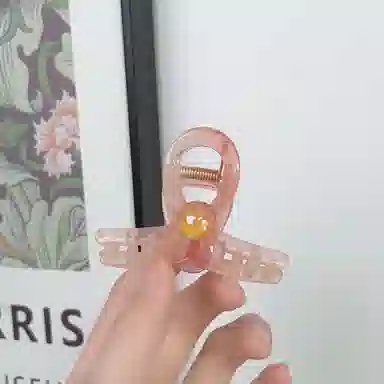 尚先生 夏季甜美简约抓夹温柔百搭渐变橙色中号鲨鱼夹发夹 发饰 女款