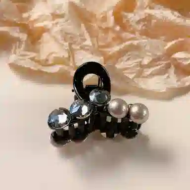 尚先生 简约珍珠亚克力小抓夹 时尚镶钻前额侧边夹 碎 头饰 发夹 女款