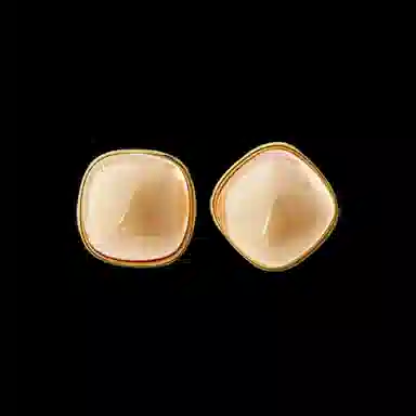 尚先生 法式几何方块轻奢高级感气质大气方糖耳饰显脸小 淡水珍珠 耳钉 女款