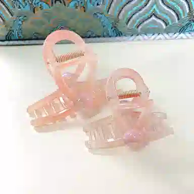 尚先生 渐变橙色中号抓夹高级感轻奢细闪圆珠鲨鱼夹后脑勺发卡新款发抓 发饰 女款