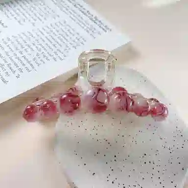 尚先生 新中式晕染紫色圆珠抓夹温柔气质鲨鱼夹通勤百搭国风发夹新款头饰 发饰 女款