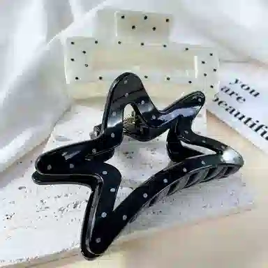 尚先生 法式网红大号鲨鱼夹方形几何后脑勺发夹新款发抓波点百搭发卡头饰 发饰 女款