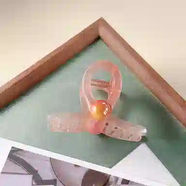 尚先生 夏季甜美简约抓夹温柔百搭渐变橙色中号鲨鱼夹发夹 发饰 女款