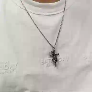 尚先生 霸气潮流高级感嘻哈风格简约设计欧美时尚做旧元素朋克风格个性复古潮流轻奢叠戴高雅 合金 项链 男女同款情侣款