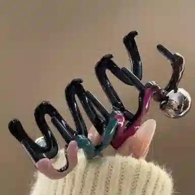 尚先生 高级感彩色发夹小众波浪鲨鱼夹后脑勺气质抓夹发卡新款时尚头饰 发饰 女款