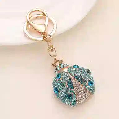 尚先生 韩国创意可爱甲壳虫汽车女包包挂件链饰品#好运 水晶水钻 钥匙扣 男女同款情侣款