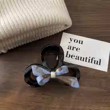 尚先生 冷淡风蓝色晕染蝴蝶发夹百搭鲨鱼夹后脑勺适合各种发量发抓夹发卡 发饰 女款